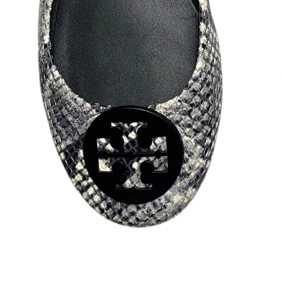Tory Burch Tri Color Python Embossed Leather Minnie Flats Size 8.5 Animal Print - Picture 5 of 16